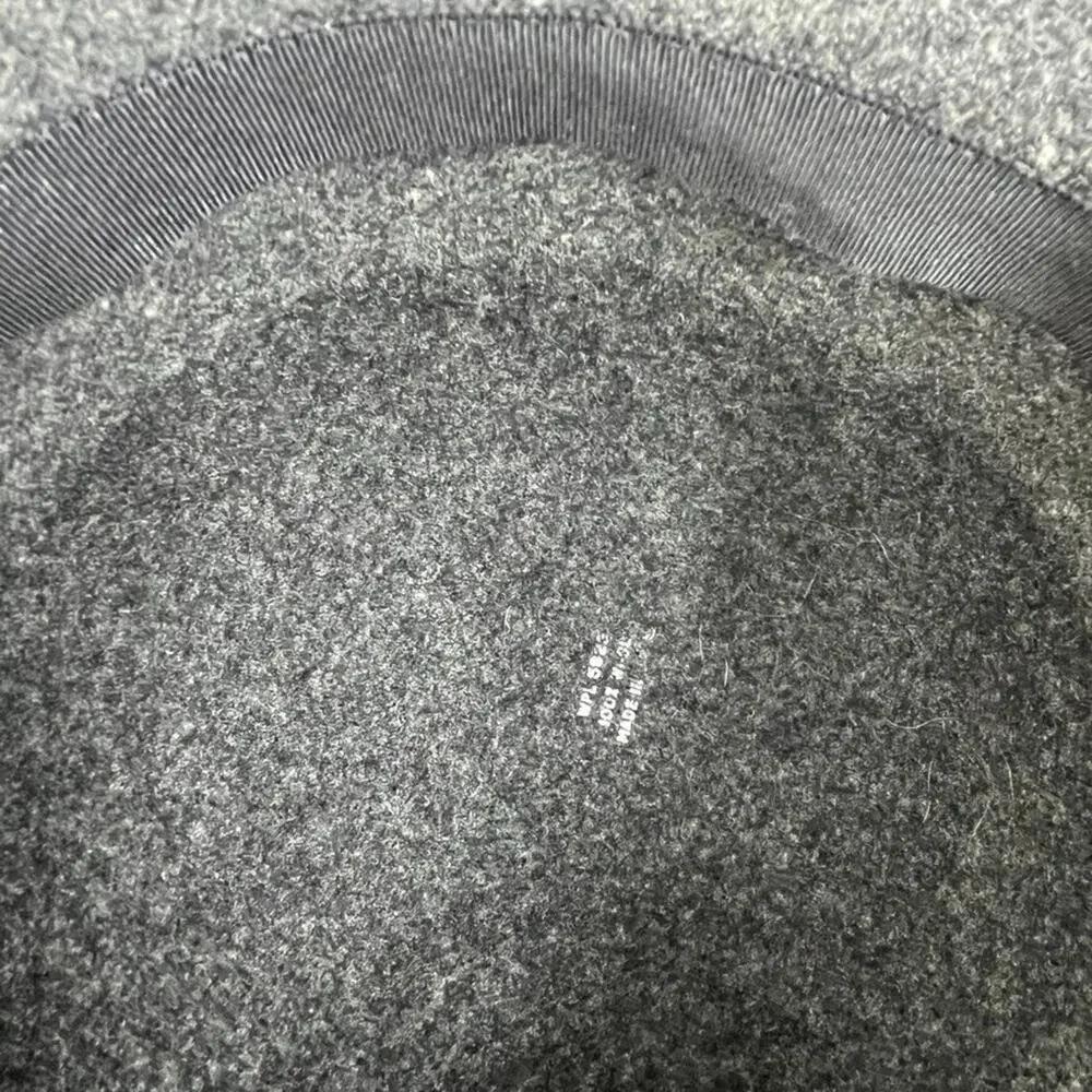 Unbranded Sun Hat Women's Wide Brim Gray 100% Wool Braided Belt Breathable